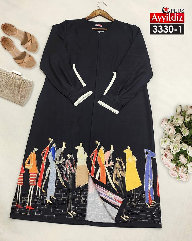 مانتو جلو باز زنانه سایز بزرگ کد 3330