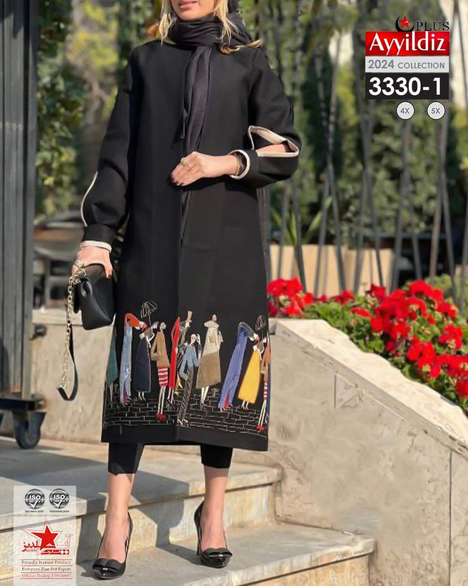 مانتو جلو باز زنانه سایز بزرگ کد 3330