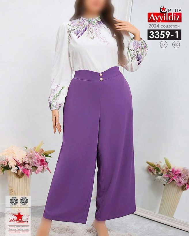 ست بلوز شلوار مجلسی سایز بزرگ کد 3359