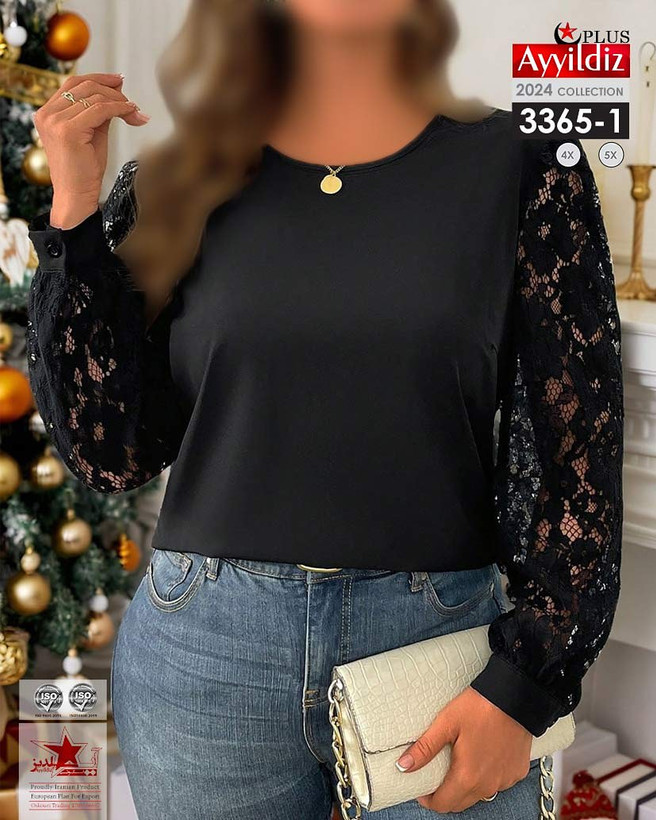 شومیز زنانه مجلسی سایز بزرگ کد ٣٣۶۵