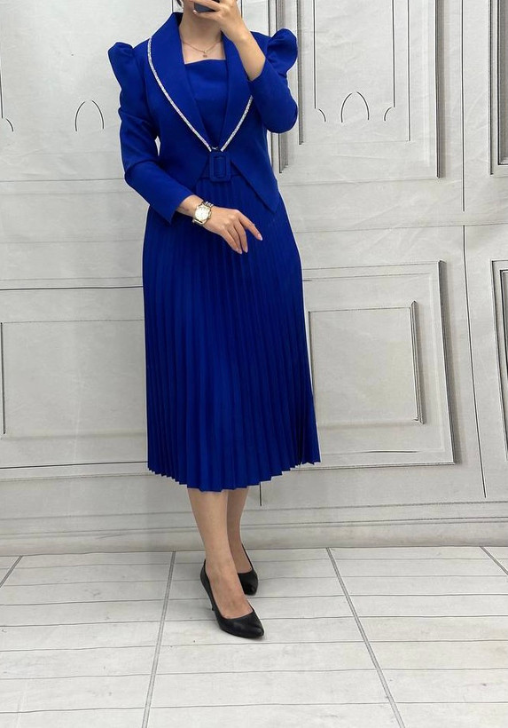 کت و سارافون مجلسی زنانه مدل پلیسه ترک