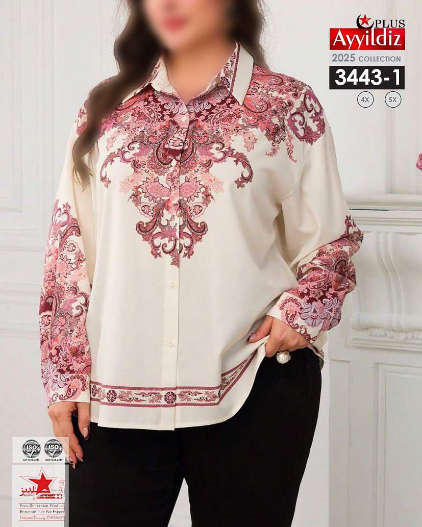 شومیز مجلسی زنانه شیک سایز بزرگ کد 3443