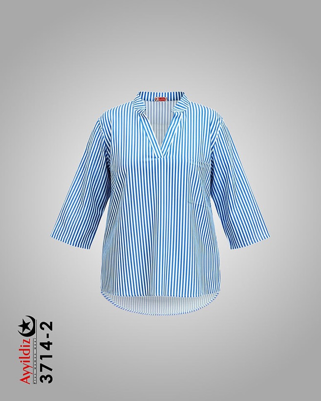 شومیز مجلسی زنانه راه راه سایز بزرگ کد 3714