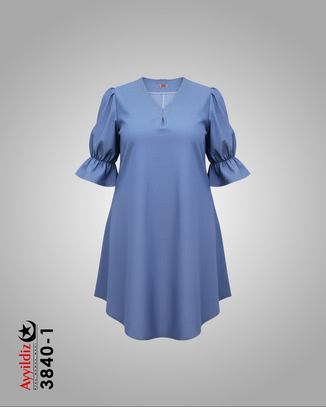 پیراهن زنانه جین سایز بزرگ مدل کد 3840