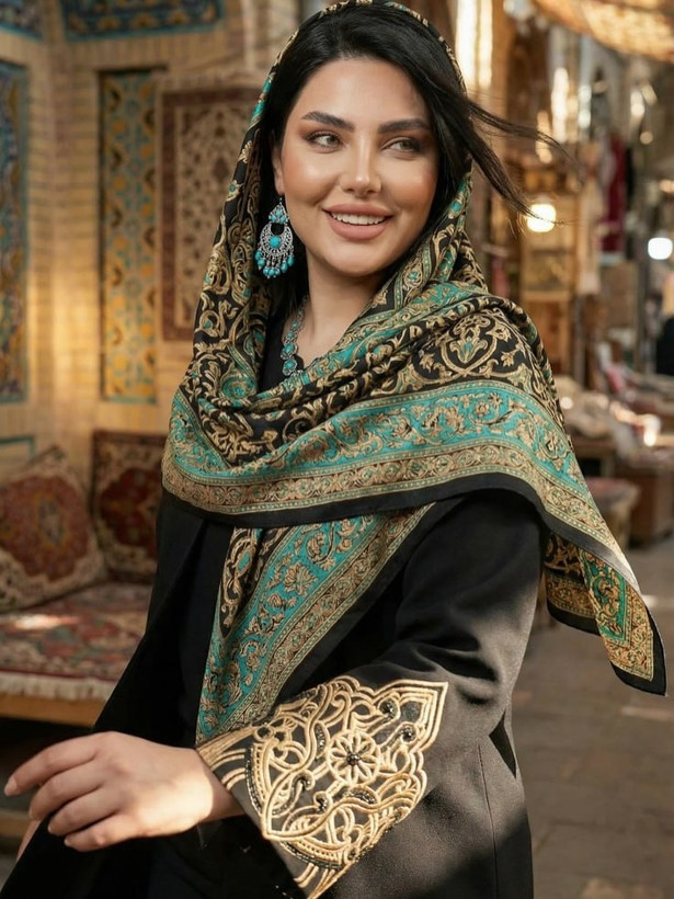 مانتو مجلسی گلدوزی و سنگ دوزی سایز بزرگ زنانه کد 7368