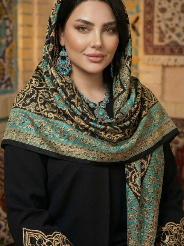 مانتو مجلسی گلدوزی و سنگ دوزی سایز بزرگ زنانه کد 7368