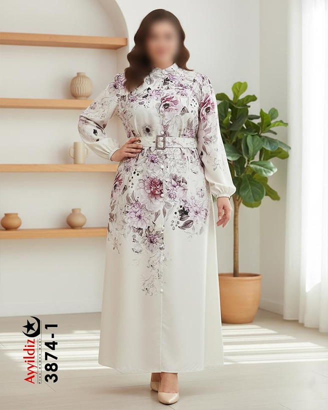 پیراهن بلند مجلسی سایز بزرگ زنانه کد 3874