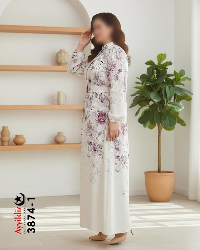 پیراهن بلند مجلسی سایز بزرگ زنانه کد 3874