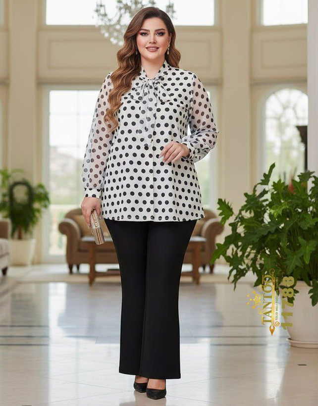 شومیز زنانه مجلسی سایز بزرگ کد ۱۱۷۸۸