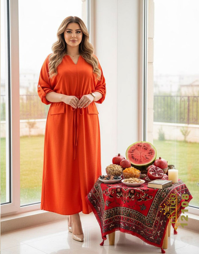 پیراهن مجلسی زنانه سایز بزرگ کد ۱۲۱۰۸