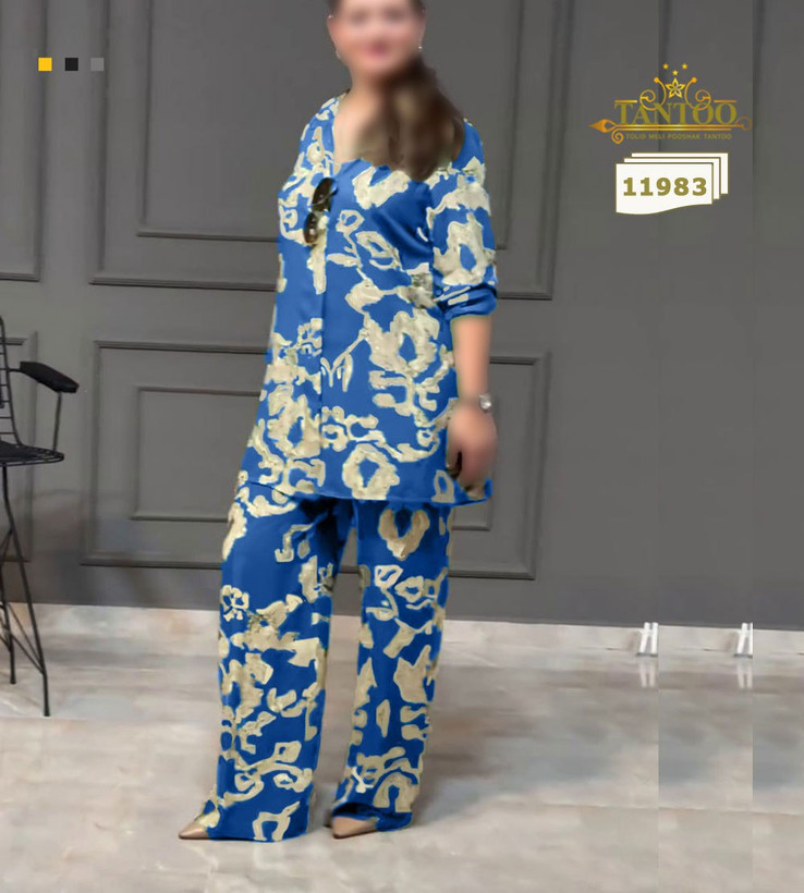 ست شومیز شلوار مجلسی زنانه سایز بزرگ کد ۱۱۹۸۳