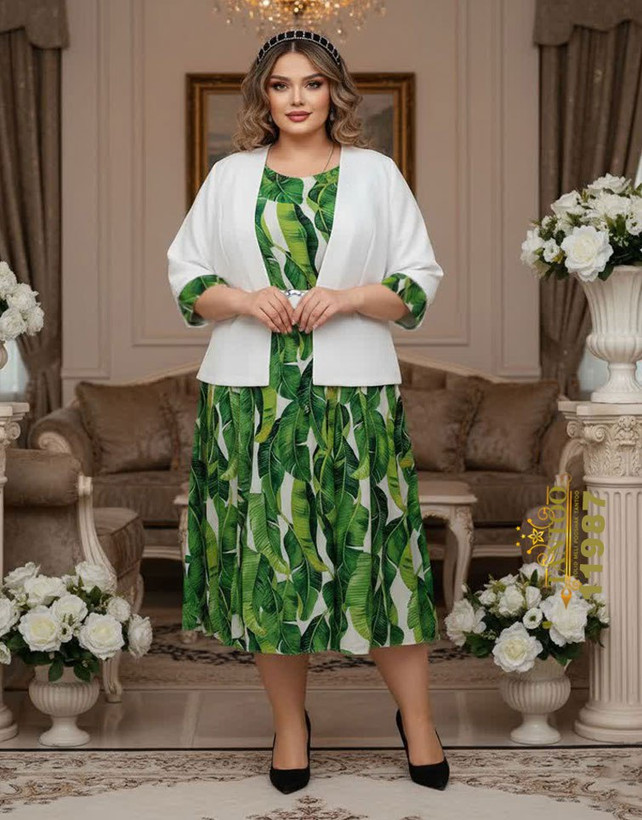 ست سارافن کت زنانه مجلسی سایز بزرگ کد ۱۱۹۸۷