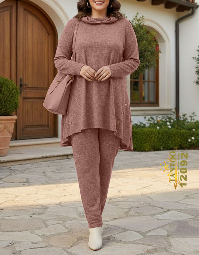 ست مانتو شلوار زنانه اسپرت پاییزی سایز بزرگ کد ۱۲۰۹۲