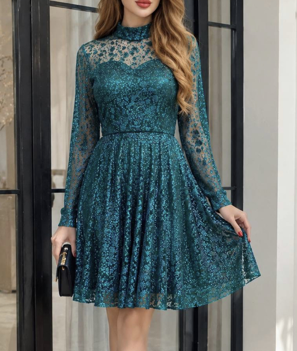 پیراهن زنانه مجلسی و شب عروسکی مدل رومینا