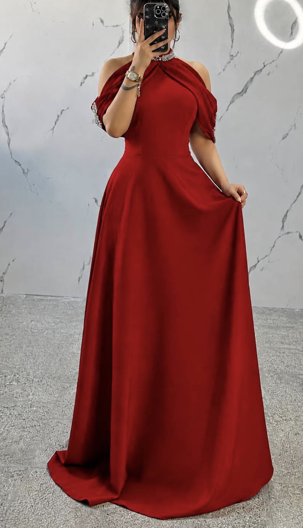 پیراهن زنانه مجلسی و شب ماکسی مدل آنا تک