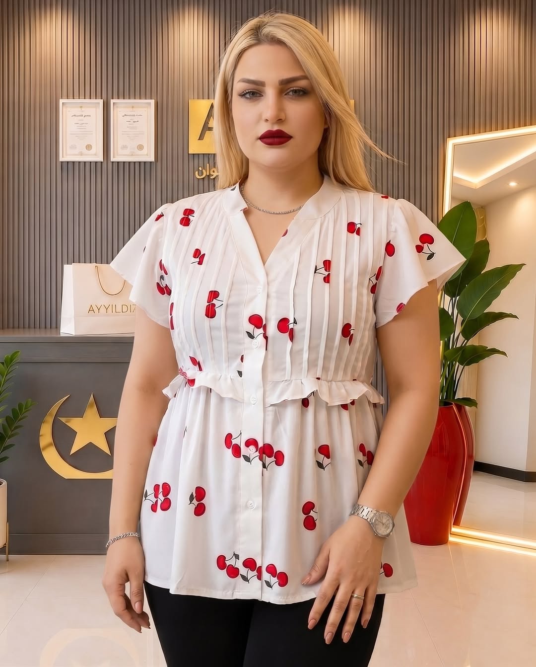 شومیز مجلسی ترند بیگ سایز آییلدیزکد5
