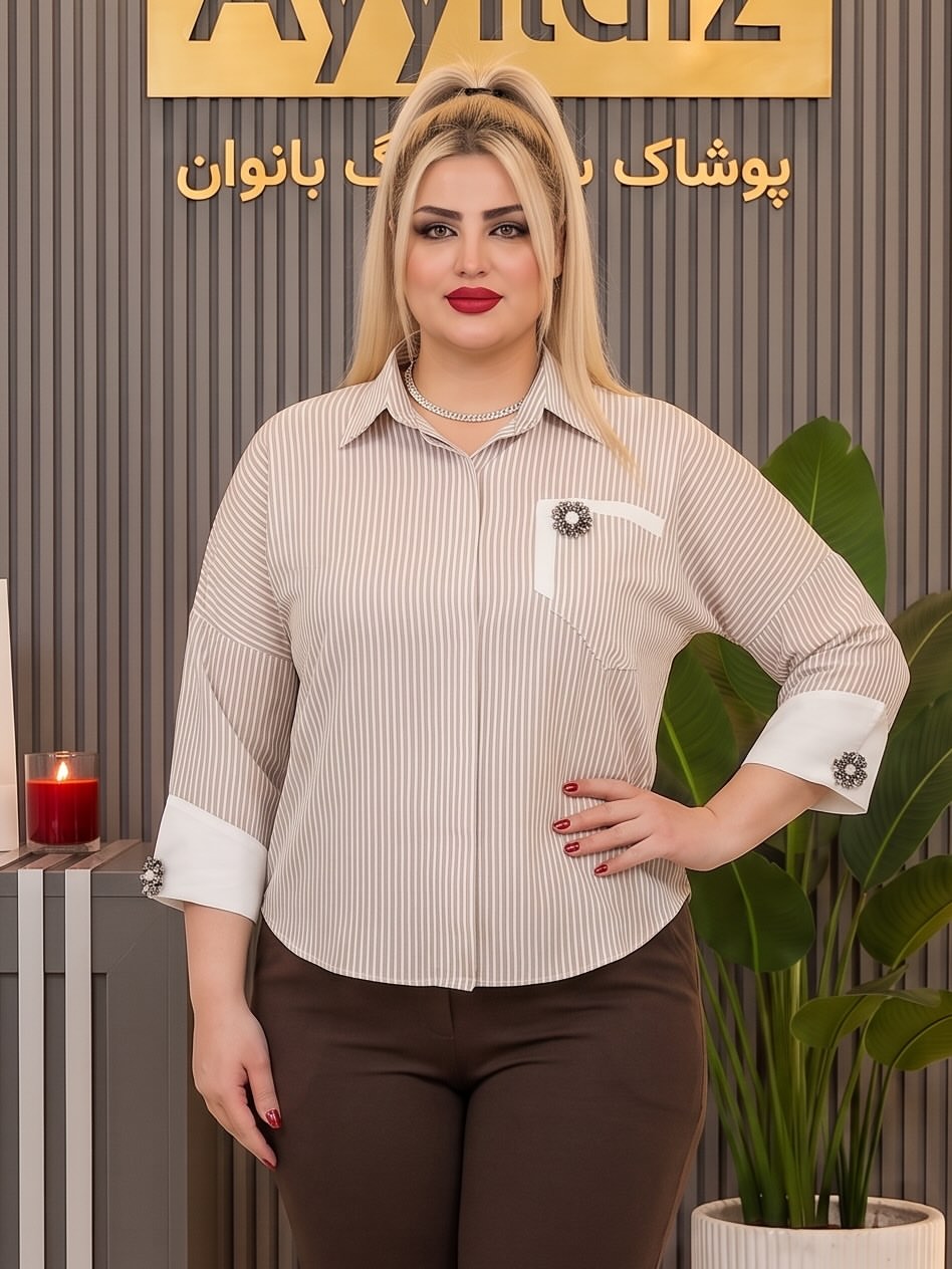 شومیز مجلسی خاص بیگ سایز آییلدیزکد21