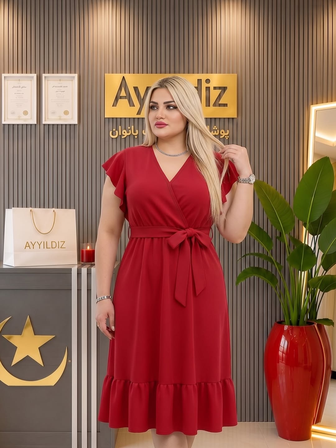 پیراهن بلند مجلسی بیگ سایز آی یلدیز سایز کد22