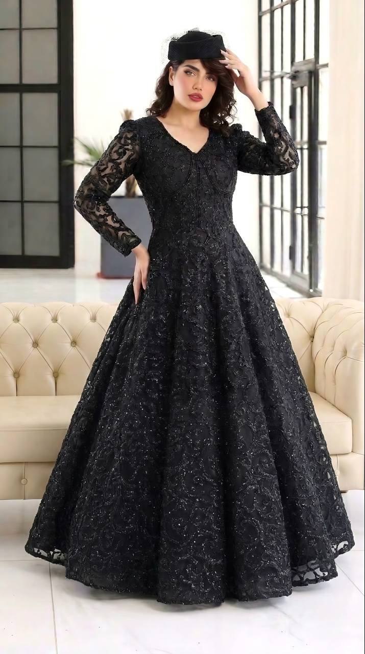 پیراهن مزونی مجلسی زنانه شب و ماکسی سارا