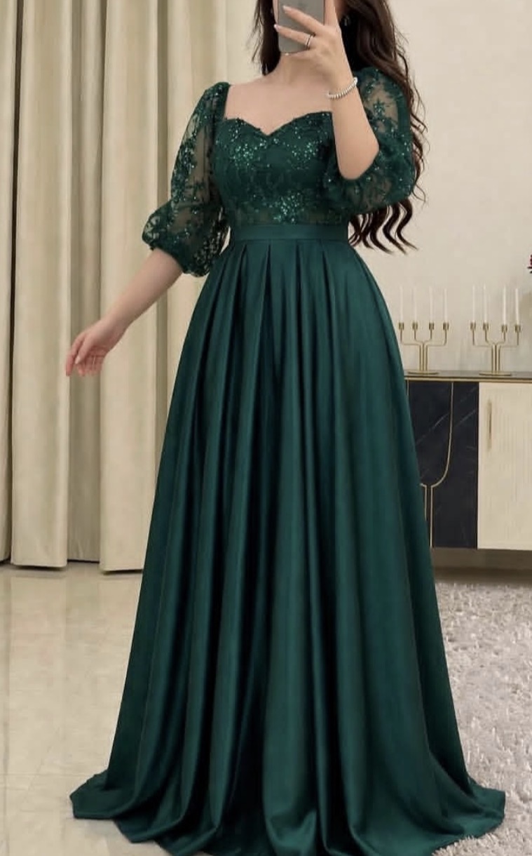 پیراهن مجلسی زنانه و شب ماکسی مدل گیسوم سایز بزرگ