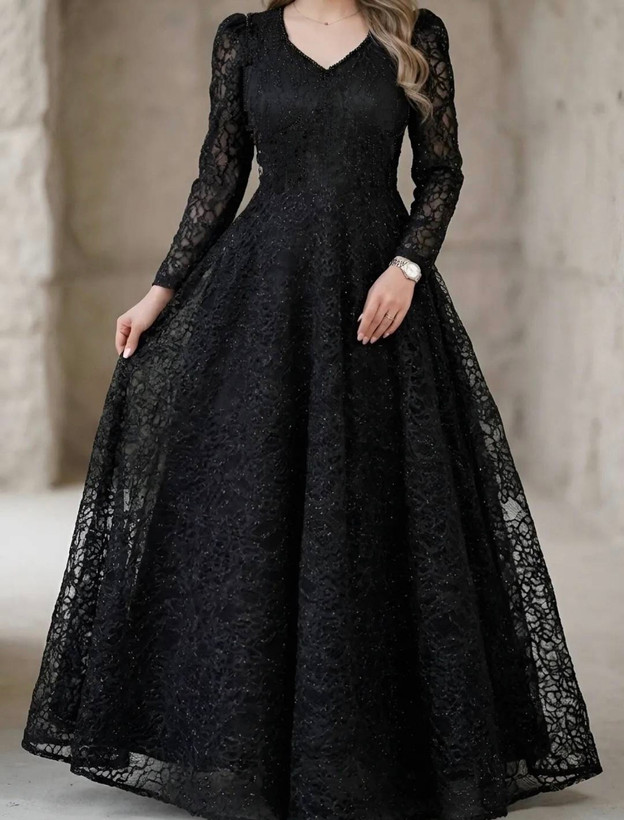 پیراهن مجلسی زنانه و شب ماکسی مدل ستاره تک سایز بزرگ