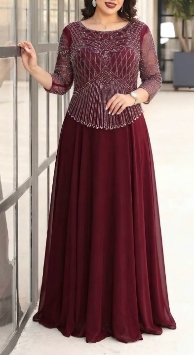 پیراهن مجلسی زنانه و ماکسی و شب مدل لعیا سایز بزرگ(ارسال٢٢ شهریور)