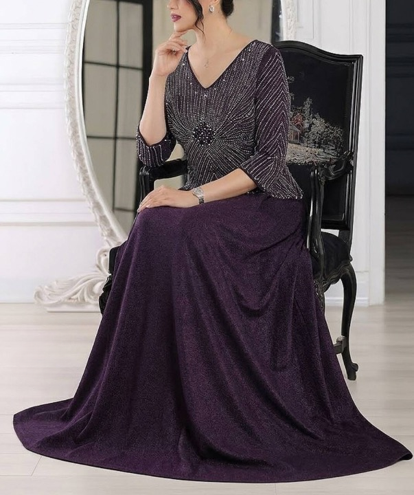 پیراهن مجلسی زنانه و شب ماکسی مدل روناک سایز بزرگ