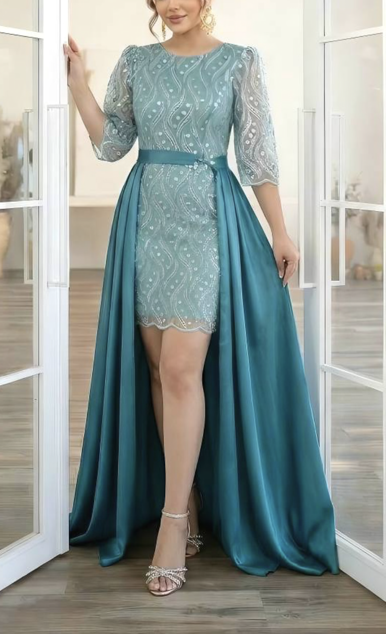 پیراهن مجلسی زنانه و شب ماکسی مدل  ماه دو دامنه