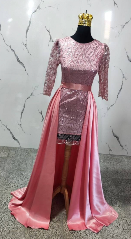 پیراهن مجلسی زنانه و شب ماکسی مدل ماه دو دامنه