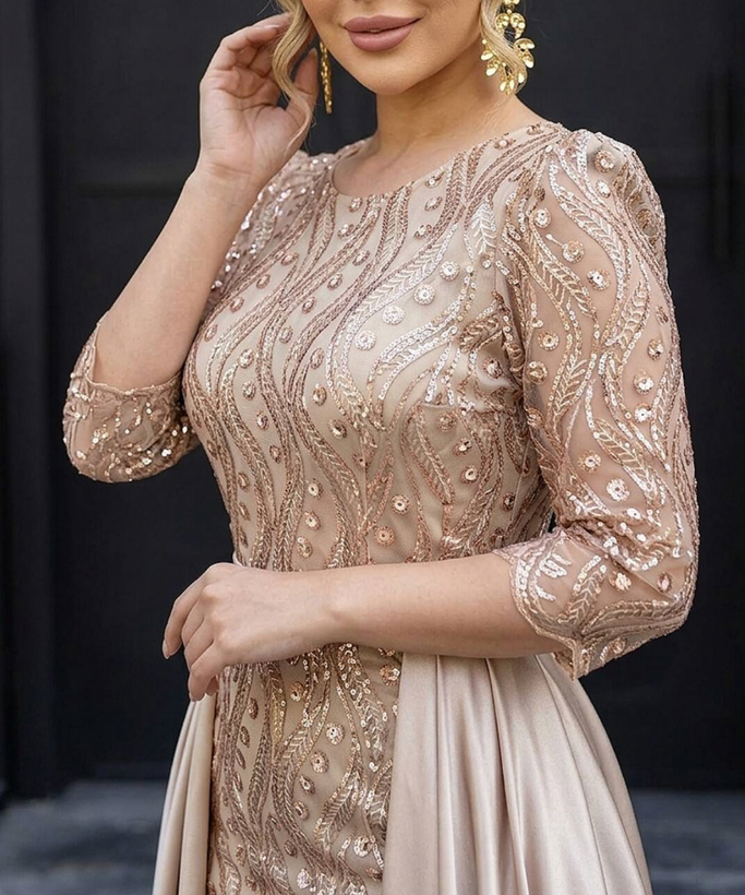 پیراهن مجلسی زنانه و شب ماکسی مدل ماه دو دامنه
