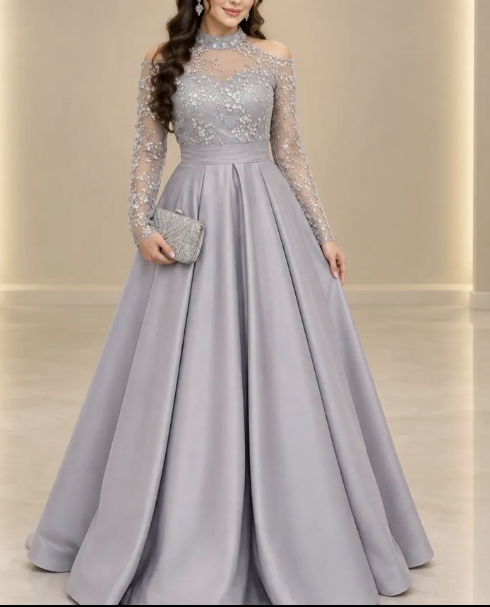 پیراهن زنانه مجلسی و شب ماکسی مدل النا سایز بزرگ