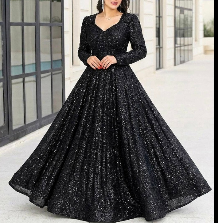 پیراهن مزونی مجلسی زنانه شب و ماکسی سارا