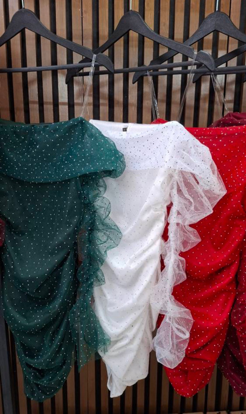 پیراهن زنانه مجلسی و شب میدی مدل بینا نگینی