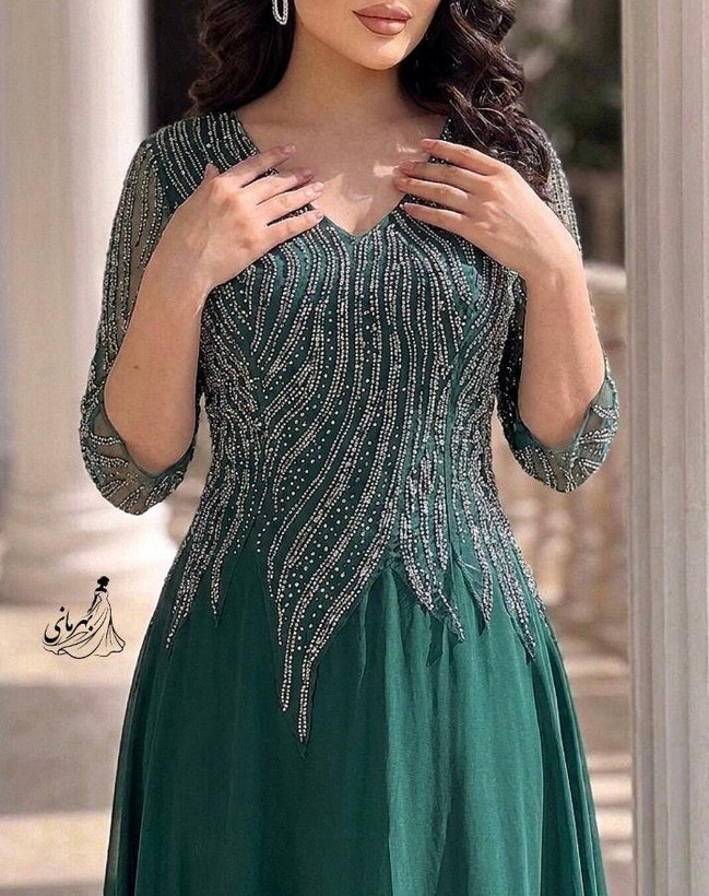پیراهن مجلسی زنانه و شب ماکسی مدل دلبر سایز بزرگ