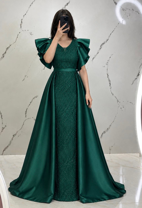 پیراهن مجلسی زنانه و شب ماکسی مدل سیندرلا دو دامنه