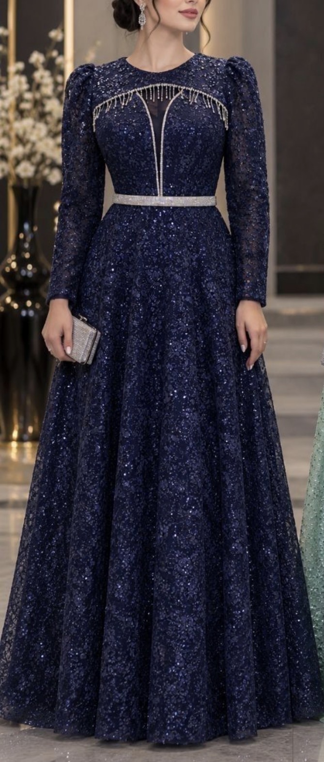 پیراهن زنانه مجلسی و شب ماکسی مدل ساچیل