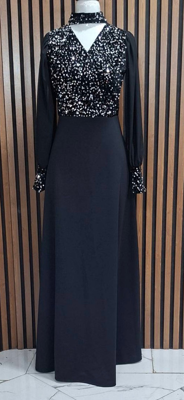 پیراهن زنانه مجلسی و شب ماکسی مدل گلشن رویال۲