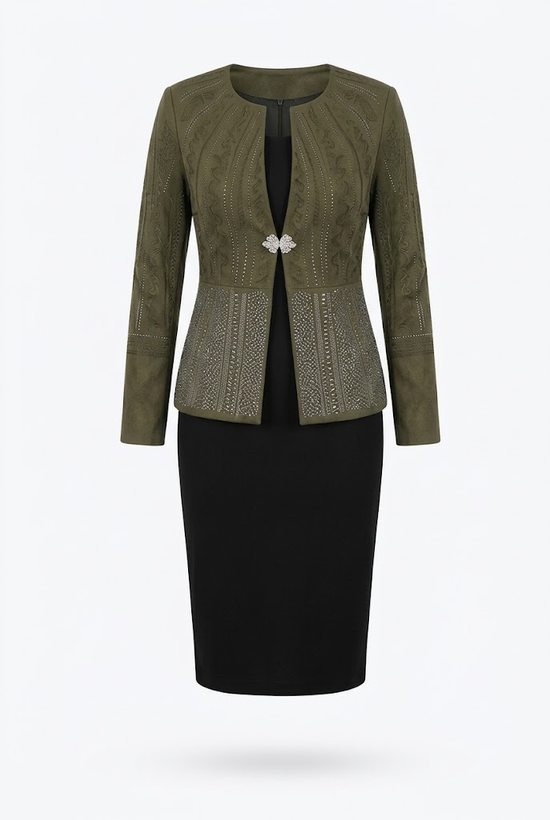 کت و سارافن زنانه مجلسی و شیک کار شده مدل هدیه سایز بزرگ