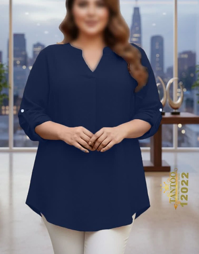 شومیز زنانه ترکیبی مجلسی سایز بزرگ کد ۱۲۰۲۲